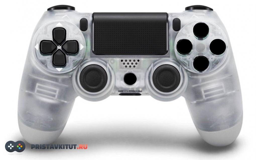 Геймпад беспроводной для Sony PlayStation 4 Crystal Прозрачный (Дубликат)