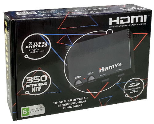 16 bit - 8 bit - Hamy 4 HDMI Black  (350 встроенных игр )