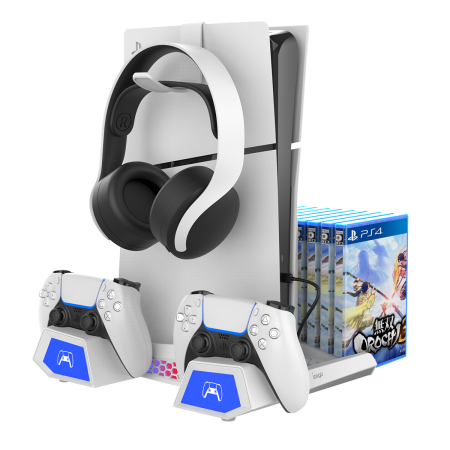 Многофункциональный стенд для PS5/PS5 Slim c функцией охлаждения и док-станцией (PG-P5S023)