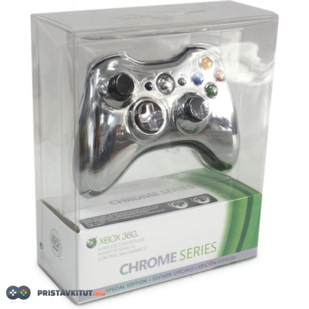 Беспроводной джойстик для Xbox 360 хром серия серебро