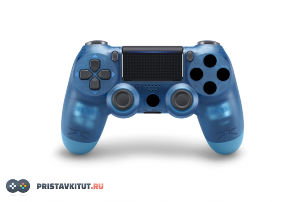 Геймпад беспроводной для Sony PlayStation 4 Crystal Blue (G2) Прозрачный (Дубликат)