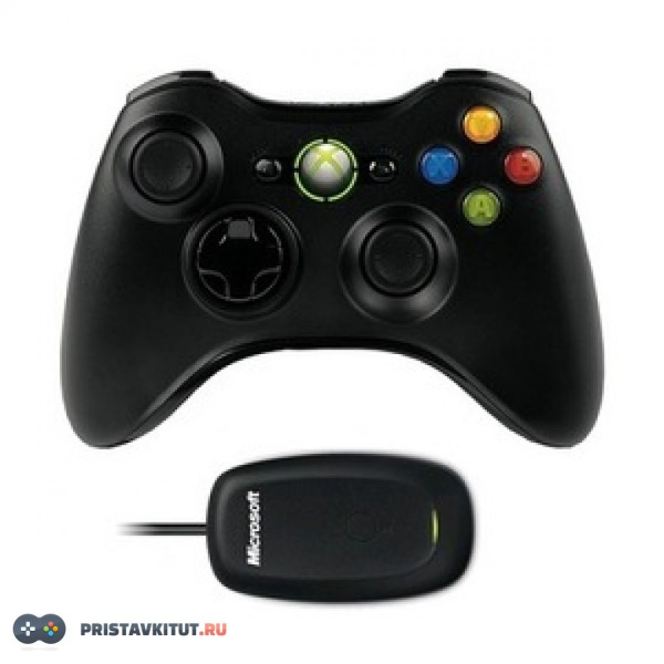 Беспроводной джойстик для Xbox 360 Черный + Рессивер для PC