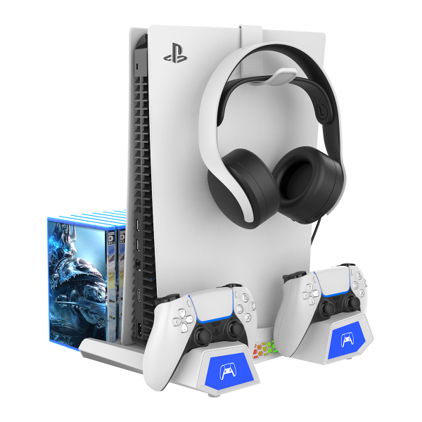 Многофункциональный стенд для PS5/PS5 Slim c функцией охлаждения и док-станцией (PG-P5S023)